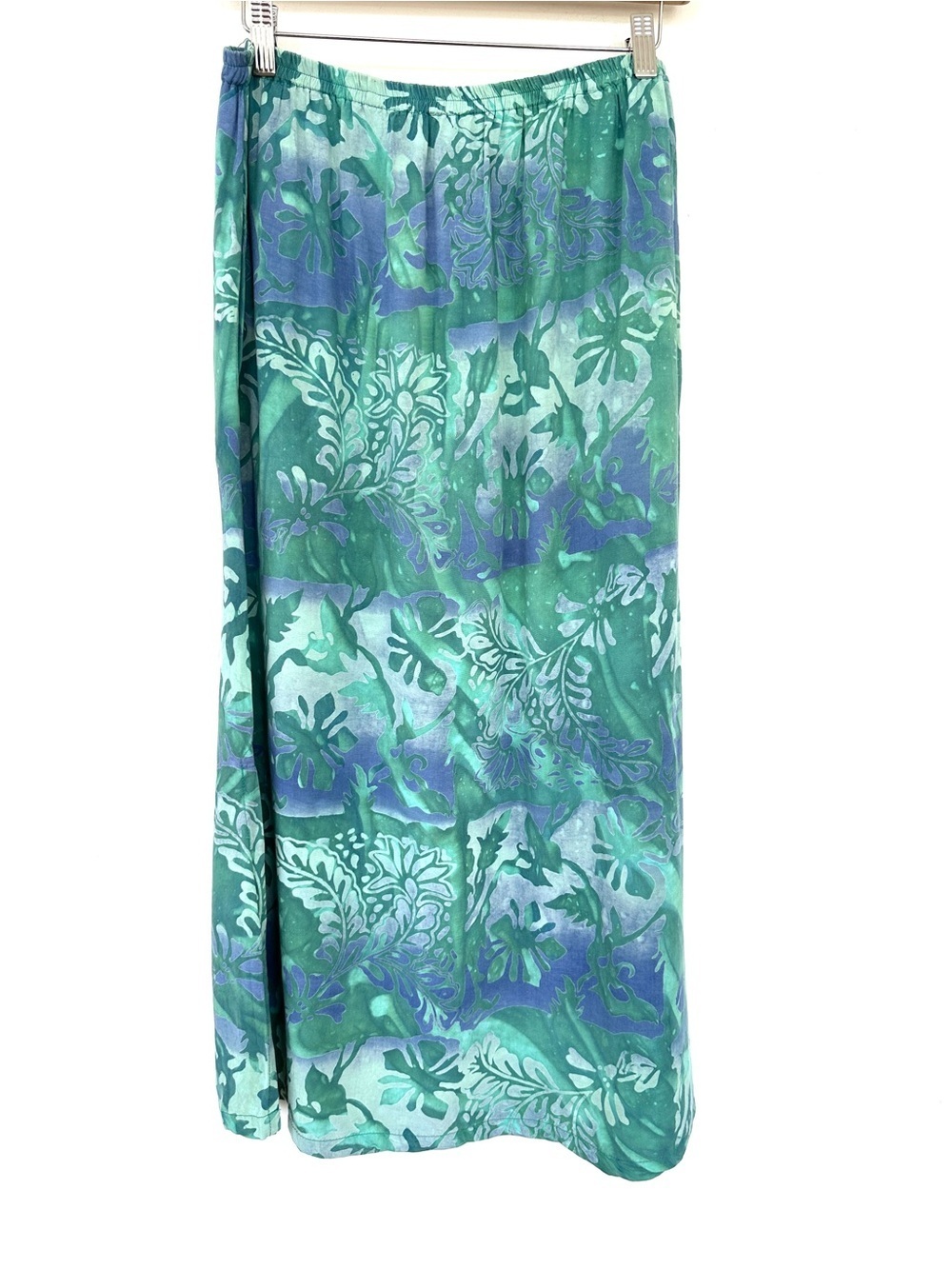 Nomadic Traders Batik Print Swim Cover-Up Skirt, Midi Length, Elastic Waist